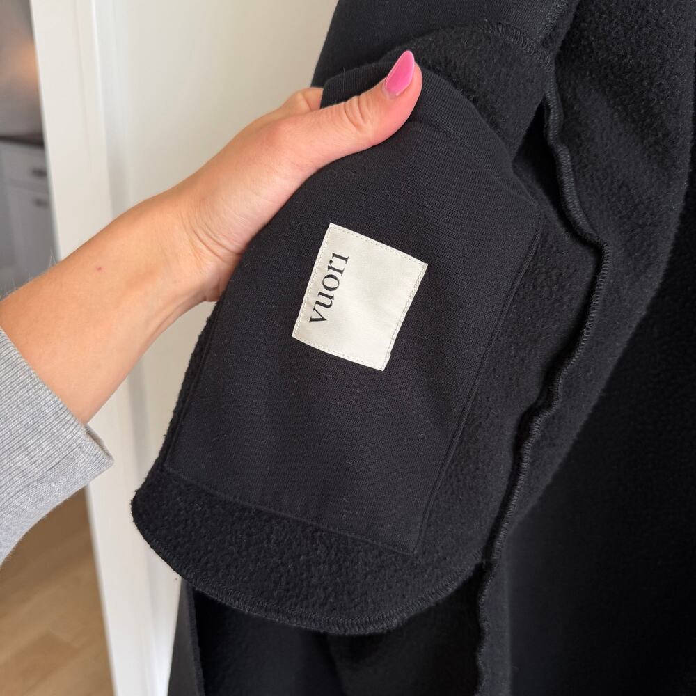 Vuori Soho Meton Open-Front MId Length Trench Coat Black XS - Picture 6 of 9